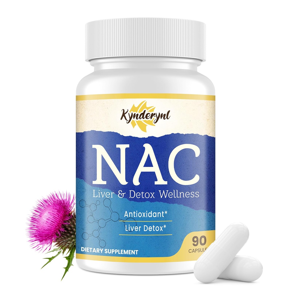 Supplément N-acétyl Cystéine de NAC : haute dose NAC 1000mg pour le foie concentré N-acétyl-L-Cystéine avec le chardon et le glutathion