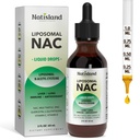 Liposomique liquide NAC gouttes, supplément N-acétyl Cystéine NAC, NAC 600 mg avec Thistle de lait et Quercetine pour adultes et enfants, foie et poumon, crème et antioxydant, peau et santé cellulaire, 2 Fl Oz