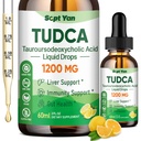 TUDCA Supplement 1200mg Liquid Drops, Liver Supplement with TUDCA, NAC, Milk Thistle Seed and Dandelion , for Liver Support, and Gallbladder Cleanse & Repair, Sugar-Free, Vegan, Lemon Flavor, 2 Fl Oz