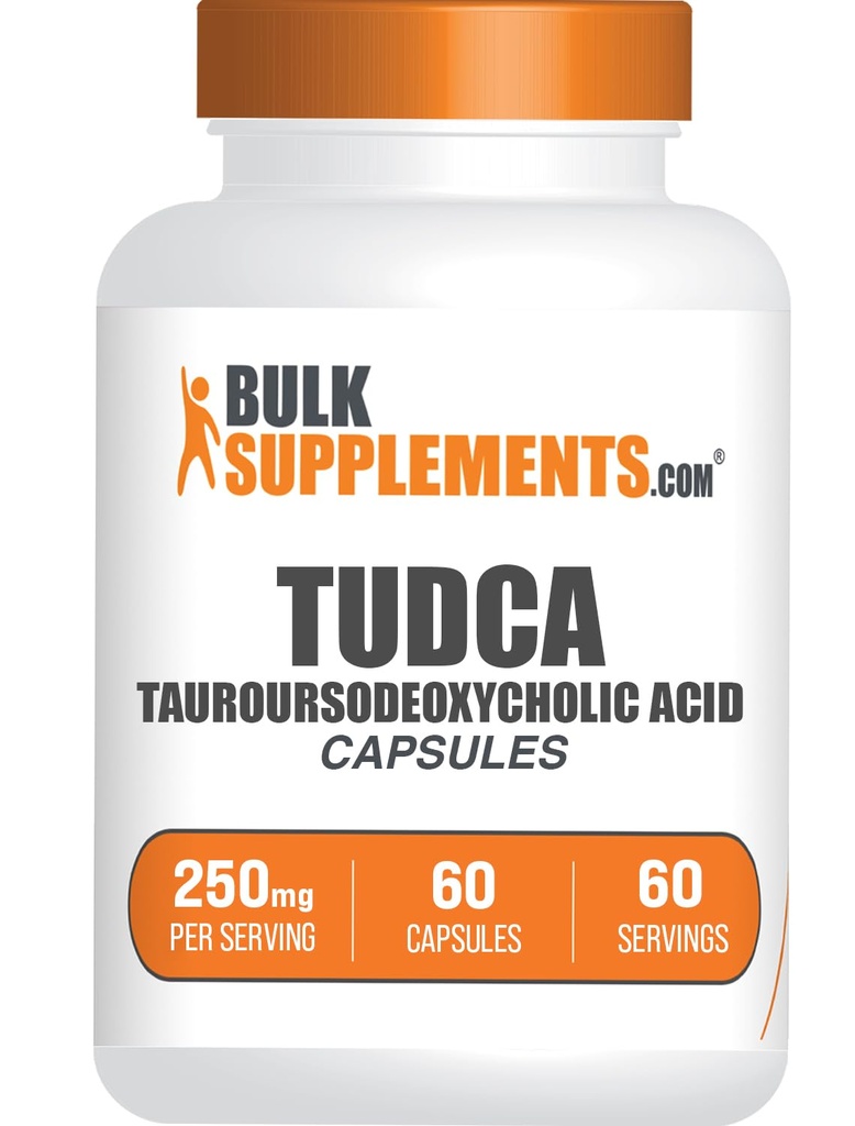 BulkSupplements.com Capsules TUDCA - Supplément TUDCA, Tauroursodeoxycholic Acid, TUDCA 250mg pour le soutien du foie - Sans gluten, 1 Capsule par portion, 60 Capsules (paquet de 1)