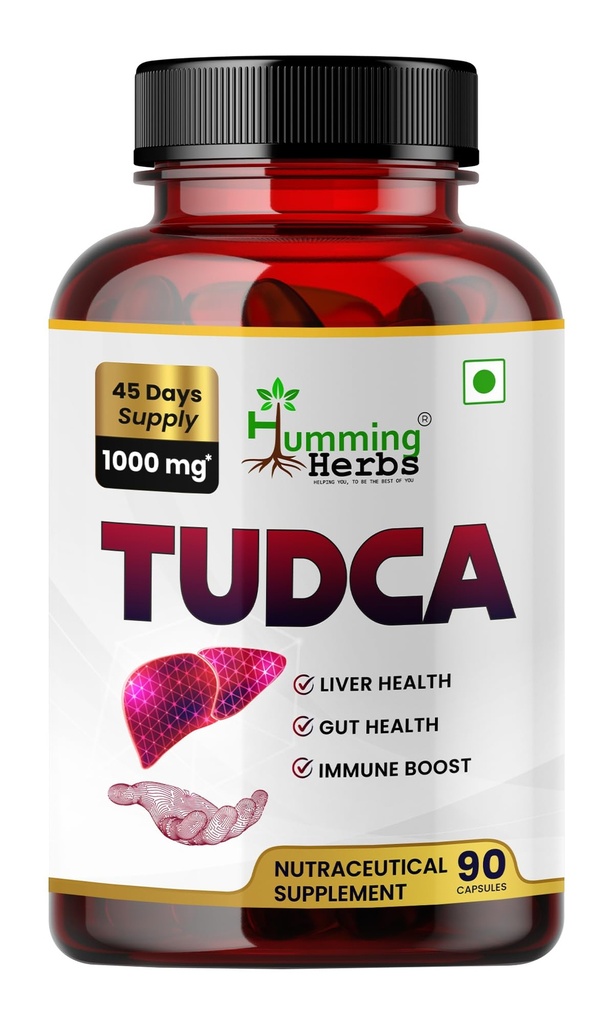 Humming Herbs TUDCA 1000 mg – High‑Potency Tauroursodeoxycholic Acid Supplement for Liver & Digestive Health – 90 Vegan Capsules (45‑Day Supply) – Supports Bile Flow, Gut & Immune Function