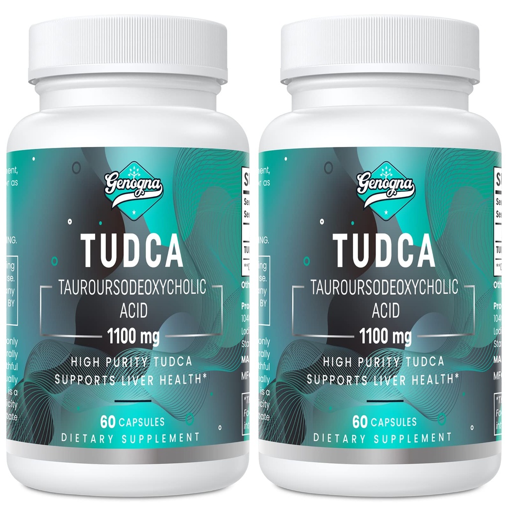TUDCA 1100mg-Liver supplément de soutien pour le nettoyage de détox, les sels de bile solubles dans l'eau avec un goût amer fort, 120 Capsules végétaliennes, non-OGM, sans gluten