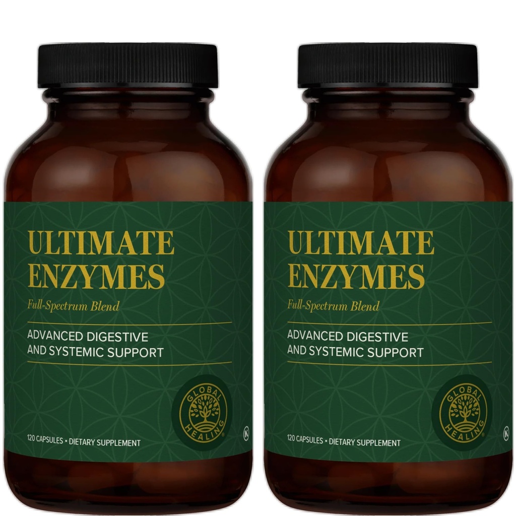 Enzymes ultimes de guérison globale - Supplément enzymatique digestif - 120 Capsules (2-Pack)