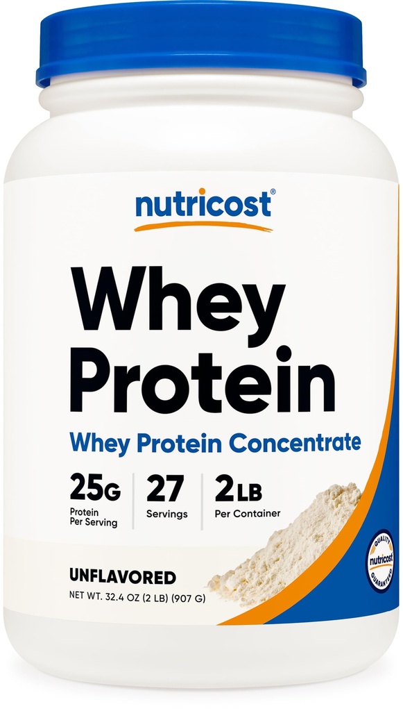 Nutricost Whey Protein Concentrate (non aromatisé) 2LBS - Sans gluten et sans OGM