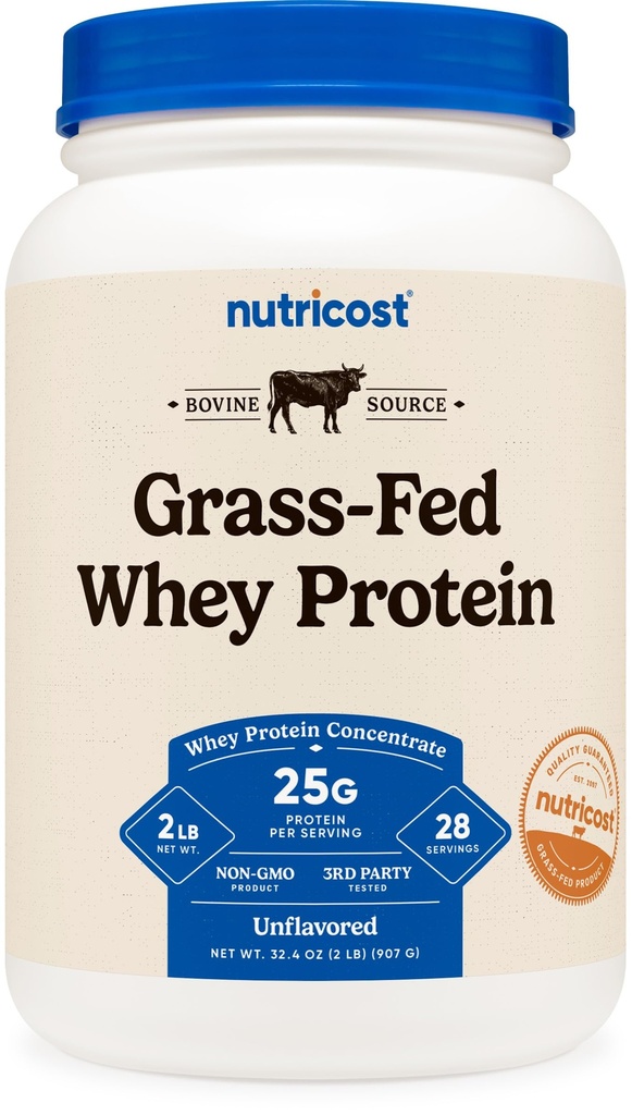 Concentré de protéines de lactosérum (non aromatisé) 2LBS - non dénaturé, sans OGM, sans gluten