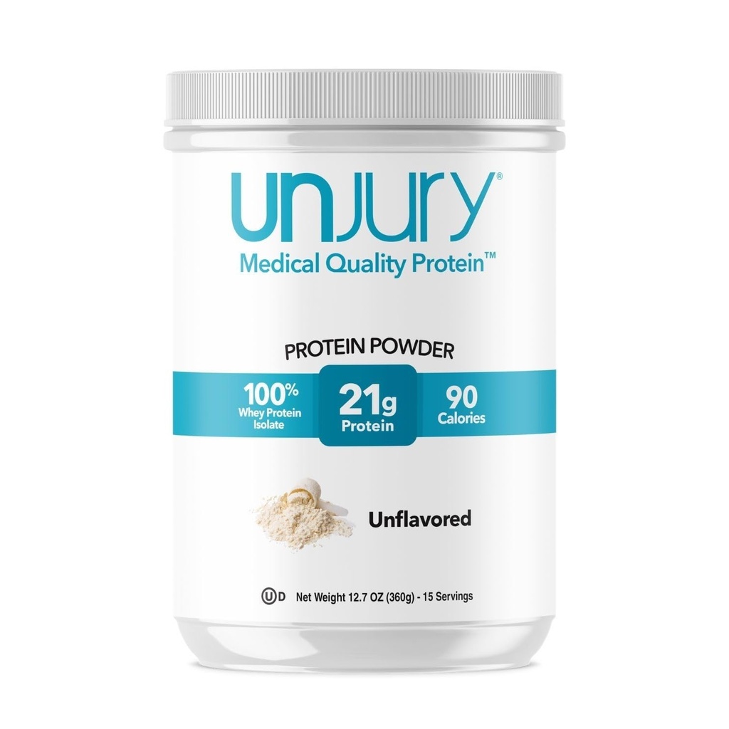 Unjury Poudre de protéines non aromatisées de 21g 100% Whey Isolale Poudre de protéines de Whey non aromatisée de Whey Poudre de protéines de Whey sans glucides et sans sucre Isolate de protéines de Whey sans gluten de 15 portions