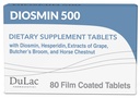 Dulac Diosmin 500, Micronized Diosmin Hesperidin Dietary Supplement 1000mg per serving, Horse Chestnut Extract, Butcher’s Broom & Red Grape Extract, Leg Circulation Support, 80 Tablets, Made in Italy
