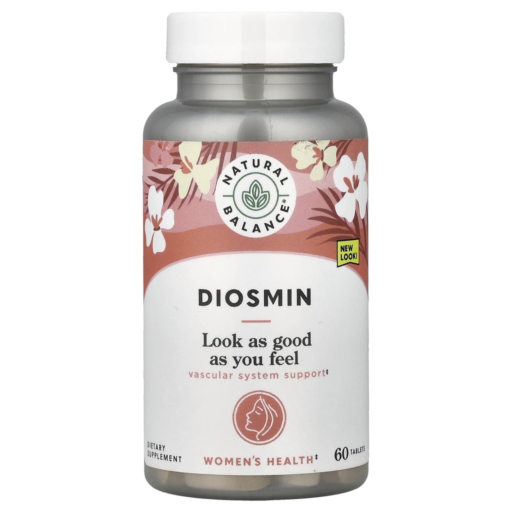 Bilan naturel Diosmin 500mg - Suppléments de circulation sanguine Diosmin Hespéridin - Suppléments de flavonoïdes à base de plantes pour le soutien circulatoire et vasculaire, Vérifié en laboratoire, garantie de 60 jours, 60 portions
