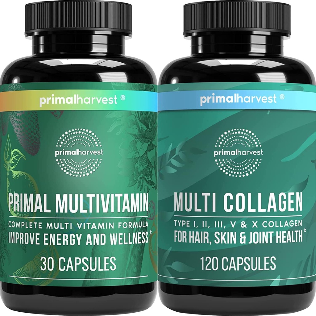Compléments de multivitamines et de collagène pour les femmes et les hommes Capsules multivitamines et pilules de peptides de collagène