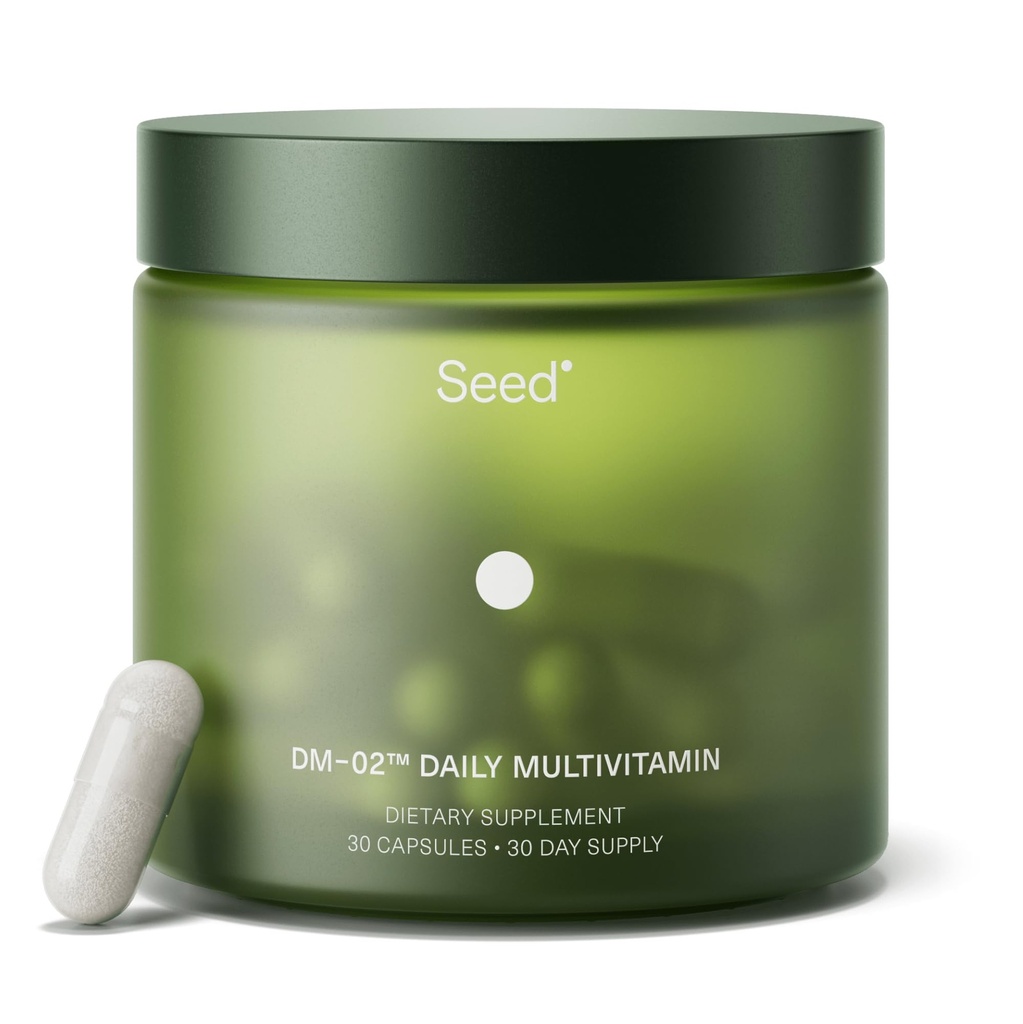 Semence DM-02 Multivitamine quotidienne - 100% VD Vitamines essentielles et minéraux pour les femmes et les hommes - aide à combler les lacunes nutritionnelles quotidiennes - Immune, os, cheveux, peau et ongles santé - végétalien - 30 capsules (30 jours d'approvisionnement)