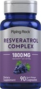 Complexe de resvératrol de la roche piquante 90 capsules Ultra Potent, supplément sans gluten