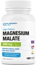 Puregen Labs Magnésium Malate 500mg de magnésium élémentaire de haute puissance de 180 Veggie Caps, Absorption supérieure, Non-OGM, NO Gluten et laiterie, soutient la santé musculaire, articulaire et cardiaque
