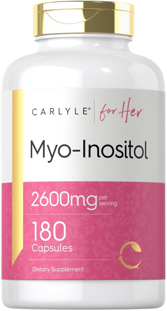 Carlyle Myo-Inositol 2600mg | 180 Capsules | Extra Strength Supplement | Non-GMO, Gluten Free