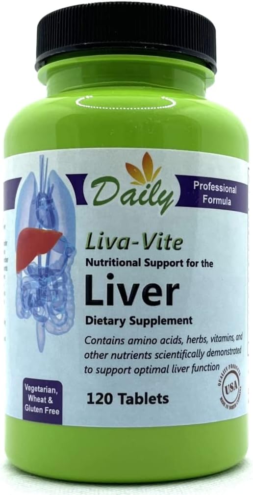 Fabrication quotidienne Liva-ViteTM (L-Méthionine, Choline, Inositol, Taurine, Extrait de racine de dandelion, Extrait de chardon de lait, Racine de radical noir, Racine de betterave, Uva Ursi et Racine de sée d'or)