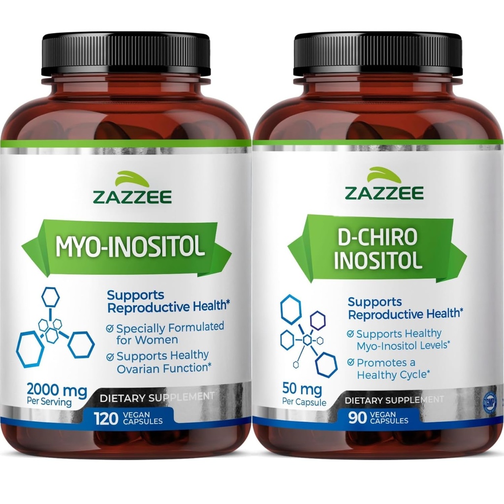 Zazzee 40:1 Ratio Myo et D-Chiro Inositol Supplément pour les femmes