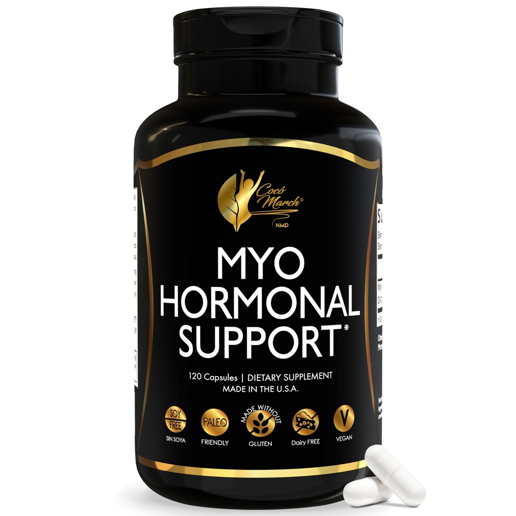 Cocó March N.M.D Myo-Inositol Hormonal Support for Women – Supports Hormone Balance & Menopause Wellness, Energy & Metabolism – Gluten Free, Dairy Free, Vegan – 120 Capsules