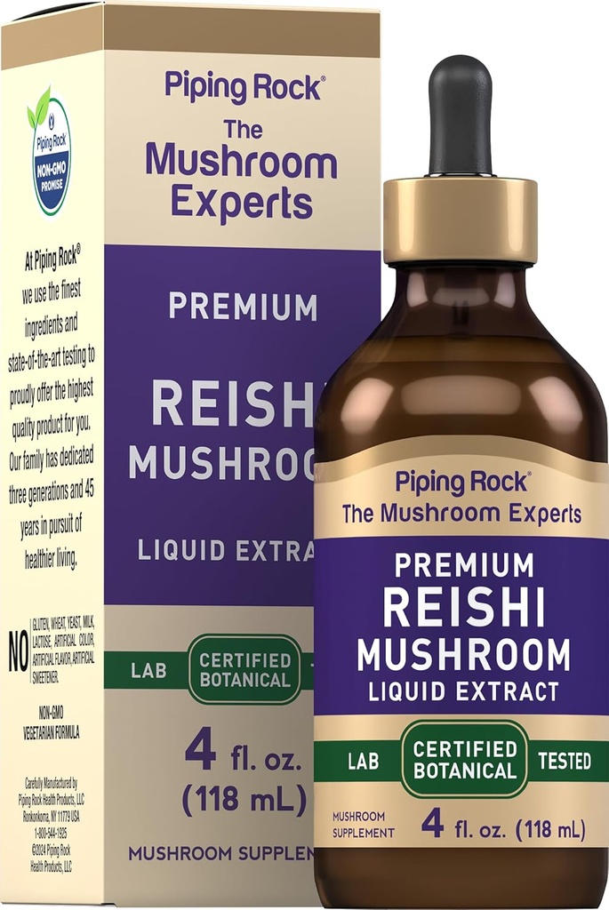 Piping Rock Reishi Extrait de champignons Teinture de 4 fl oz.