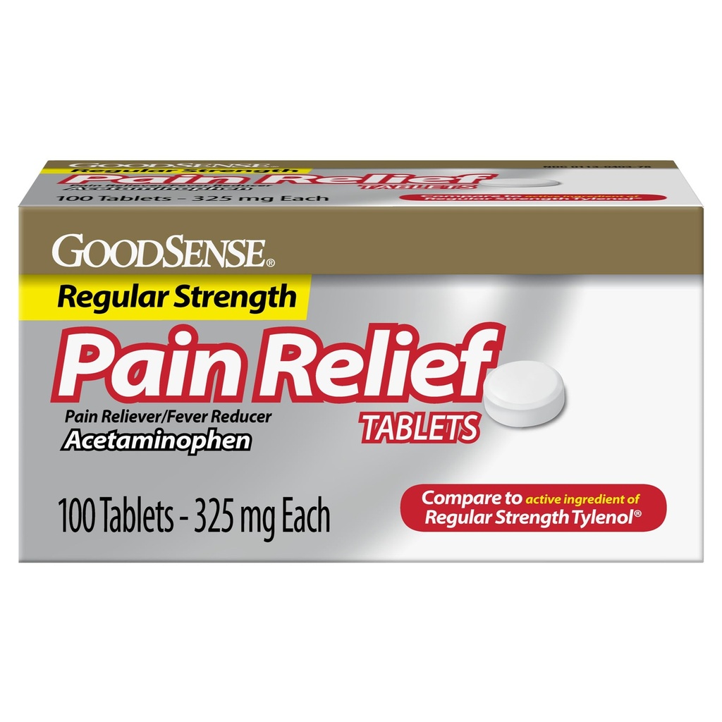 Pain Relief, Acetaminophen Tablets 325 mg, Regular Strength, Pain Reliever and Fever Reducer