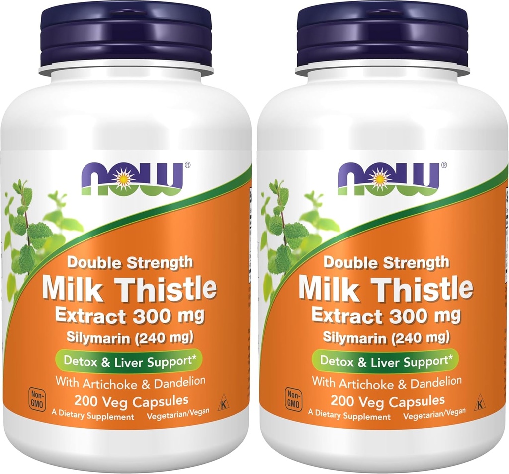 MAINTENANT Silymarin 2X - 300 mg,200 Capsules de Veg (Pack de 2)