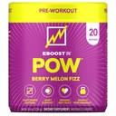 EBOOST POW Poudre pré-entraînement naturelle - 20 portions - Berry Melon Fizz - Supplément pré-entraînement pour la performance, le soutien de la mobilité conjointe, l'énergie, focus - Hommes et femmes - Non-OGM, sans gluten, sans créatine