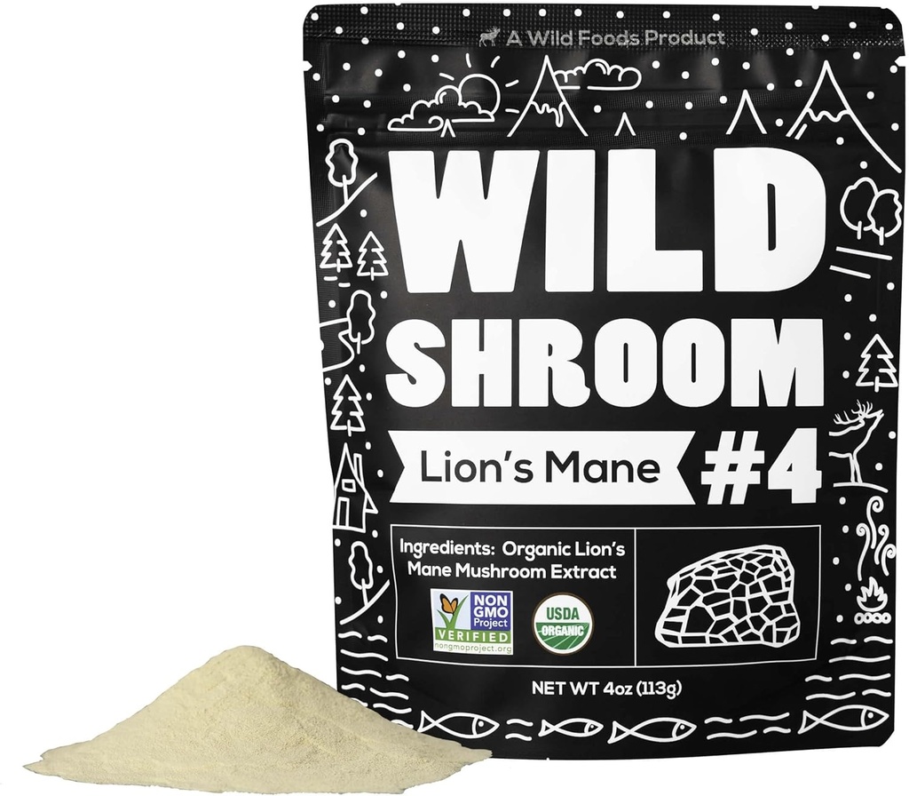 Les aliments sauvages Lions Mane Poudre de champignons Extrait 10:1.