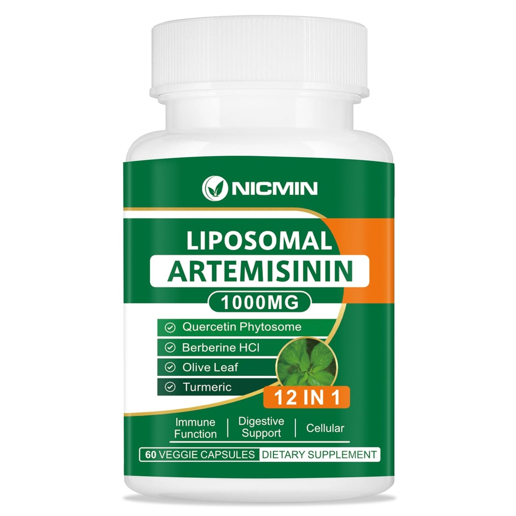 Liposomal Artemisinin Supplement 1000mg, Sweet Wormwood Extract with 200mg Quercetin Phytosome, Maximum Absorption for Antioxidant 60 Capsules