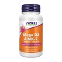 MAINTENANT Suppléments, Mega D-3 et MK-7, 5000 UI / 180 mcg, os et soutien cardiovasculaire*, vitamines K-3 et K-2, 120 capsules