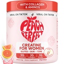 Peach Perfect Creatine pour les femmes – Poudre monohydratée micronisée de créatine avec BCAA et collagène pour le soutien de la résistance au gluten, stimule l'énergie, la concentration, la force et l'endurance – Cimonade rose, 30 portions