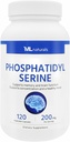 ML Naturals Phosphatidyl Serine 200 mg (Standard) 120 Vegetable Capsules. Supports Memory & Brain Function, Non-GMO, NSF-Certified & cGMP-Compliant