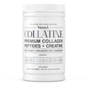 Collatine - Peptides de Collagène Premium + Créatine avec vitamine C, acide hyaluronique et magnésium pour la peau, les cheveux, les ongles, les os et les articulations, les muscles, les immunones et l'aide cognitive (.55 LB (250 G/8.8 OZ)
