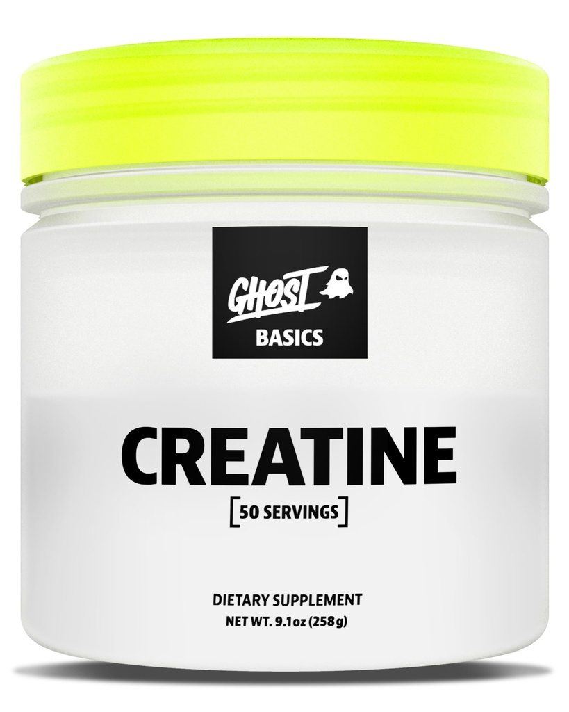 GHOST Basics Poudre monohydratée en créatine pour hommes et femmes – Supplément d'entraînement en créatine 5G pour le gain musculaire – Vegan, sans soja et sans gluten - 50 portions
