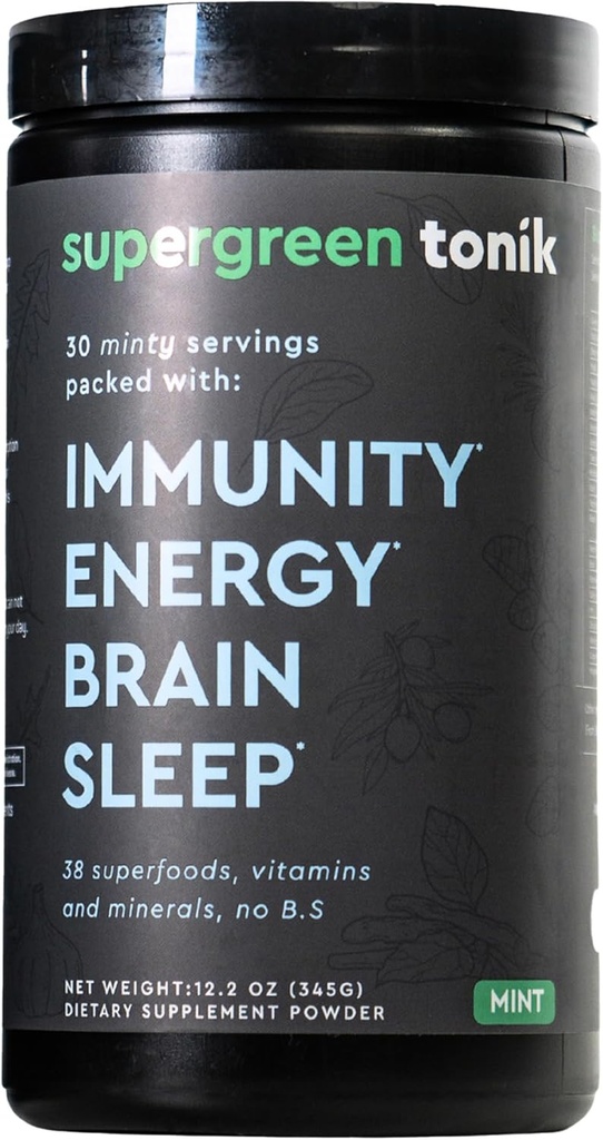 Poudre super-alimentaire 100% naturelle – Supplément quotidien avec 38 super-aliments, vitamines et minéraux – soutient l'énergie, le stress et l'immunité – 30 jours d'approvisionnement – 360 grammes (1 Tub)