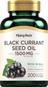Piping Rock Black Currant Seed Oil Capsules de softgel (en anglais seulement) 1500mg (en anglais seulement) 200 Count (en anglais seulement) avec Gamma Linolenic Acid (GLA) (en anglais seulement)