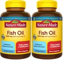 Huile de poisson de nature Omega 3 suppléments, 1000 mg de softgels, Omega 3 huile de poisson pour un soutien cardiaque sain, 90 softgels, 45 jours d'approvisionnement (paquet de 2)