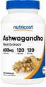 Nutricost Ashwagandha complément à base de plantes 600mg, 120 Capsules - Végétarien, Non-OGM, Sans gluten, Racine Ashwagandha