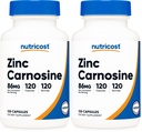 Nutricost Zinc Carnosine 86mg, 120 Capsules - Non-OGM, sans gluten, supplément de L-Carnosine de zinc (paquet de 2)