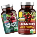 No One Nutrition N1N Premium D-Mannose avec Cranberry & Hibiscus [1350mg], 120 Capsules et Uric Acid Support avec 14 Herbes Potent, 60 Capsules, 2 Pack Bundle