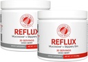 Reflux - Supplément digestif - Chaque tub = 30 scoops = 30 portions - Support mucosal pour les problèmes acides - avec Mucosave FG et Elm Bark slippery (2 tubs)