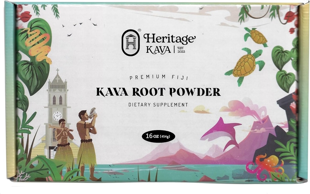 Poudre de racine de kava Noble Fiji Premium 16 Oz/1LB