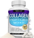 Toplux Multi Collagen Peptides Pills 1800 Mg Complexe - Type I, II, III, V, X Complexe de Collagène Premium pour une meilleure peau et cheveux, articulaire forte, protéine hydrolysée, pour hommes femmes, 90 Capsules, Supplément