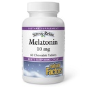 Stress-Relax Melatonine 10 mg par Facteurs Naturels, Aide Naturelle au Sommeil, Réinitialise le Cycle Sleep-Wake, 60 comprimés à croquer (60 portions), Saveur de menthe poivrée