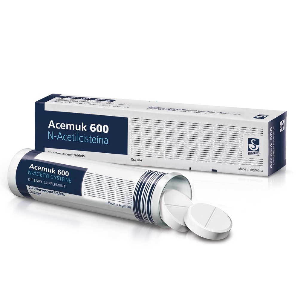 N-acétylcystéine (NAC) 600mg - Soutient la santé respiratoire, la fonction immunitaire, le foie et la désintoxication rénale - Potent Antioxydant, facile à absorber - 20 comprimés (1-Pack)