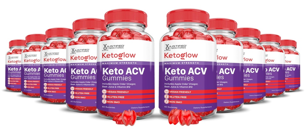 (10 Pack) Keto Glow Keto ACV Gummies Advanced Formula 1000MG Ketoglow Keto Gummies Apple Cider Vinegar Formulated with Pomegranate Beet Juice Powder B12 Vegan Non GMO 600 Gummys