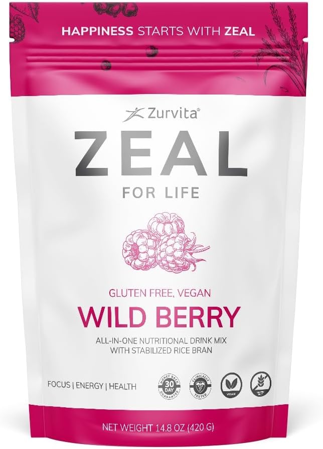 Zurvita - Zéal pour la vie Sac de bien-être de 30 jours - Farine de baies sauvages - Supplément nutritionnel quotidien pour la vitalité, l'immunité et le bien-être global - 420 Grams