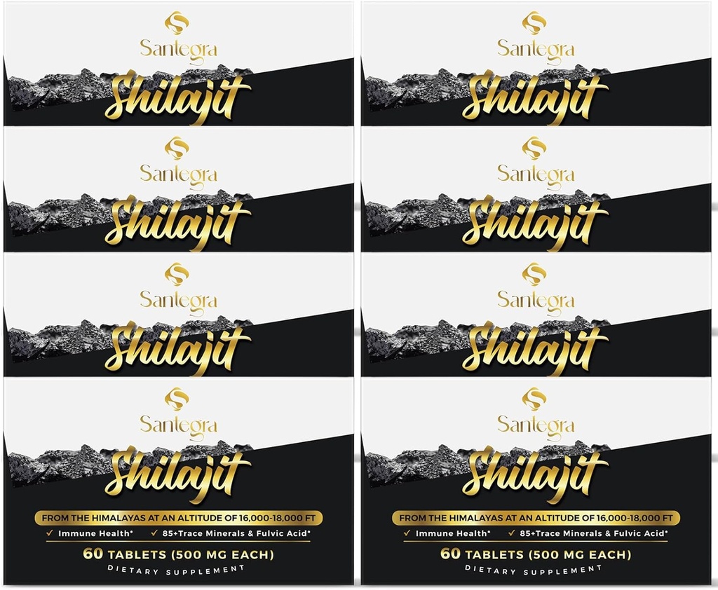 30 000 comprimés Shilajit MG, 100 % Shilajit comprimés purs pour les femmes et les hommes, Himalaya Organic, Fulvic Acid & 85+ Trace Minerals, Supplément de résine pour l'énergie et le système immunitaire, 480 comtes