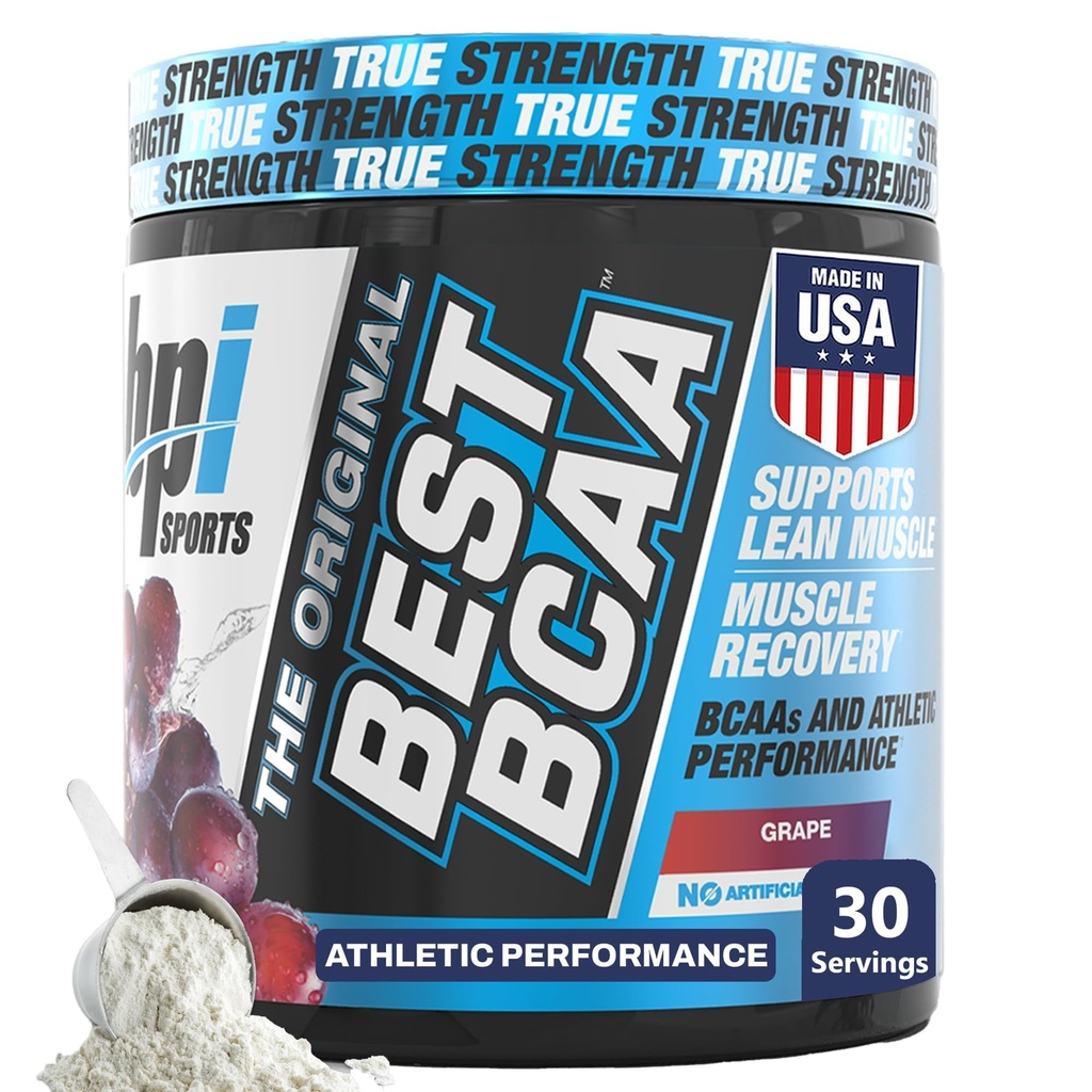 BPI Sports Best BCAA Powder - Muscle Recovery Support - Branched Chain Amino Acids | Building Blocks of Protein and Muscle - Post Workout Recovery - Hydration - Grape