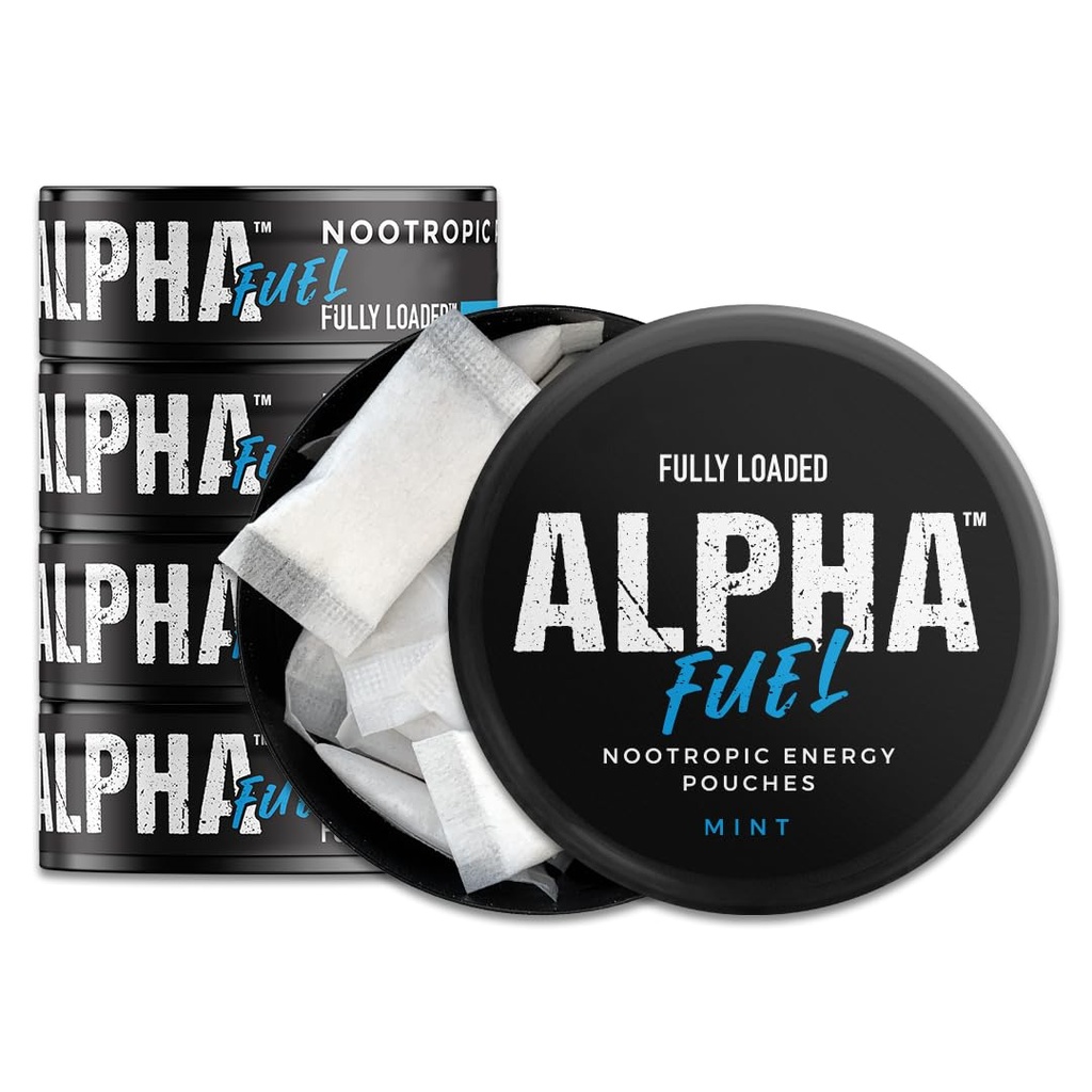 Pouches Nootropic Carburant Alpha entièrement chargé - 5 Canettes, 15 Pochettes par boîte - Pochettes Nootropic Energy avec Caféine, Alpha GPC, Tyrosine, Taurine, Guarana et bien plus.