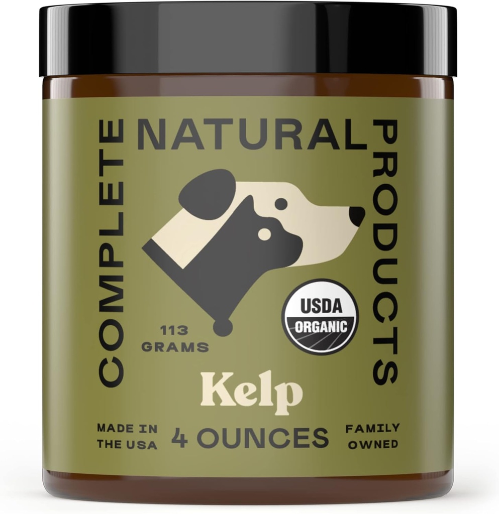 Produits naturels complets Poudre de Kelp biologique pour animaux de compagnie - 4 oz - Poudre de Kelp biologique pure