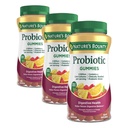 Gummées probiotiques, santé immunitaire et équilibre digestif, ananas, framboises et gummées orange, 60 Ct (paquet de 3)