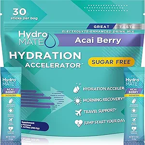 Poudre d'électrolyte Packs d'hydratation sans sucre Cerise noire HydroMATE 30 bâtons